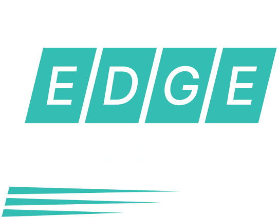 The EDGE Accelerator Logo (white stacked)